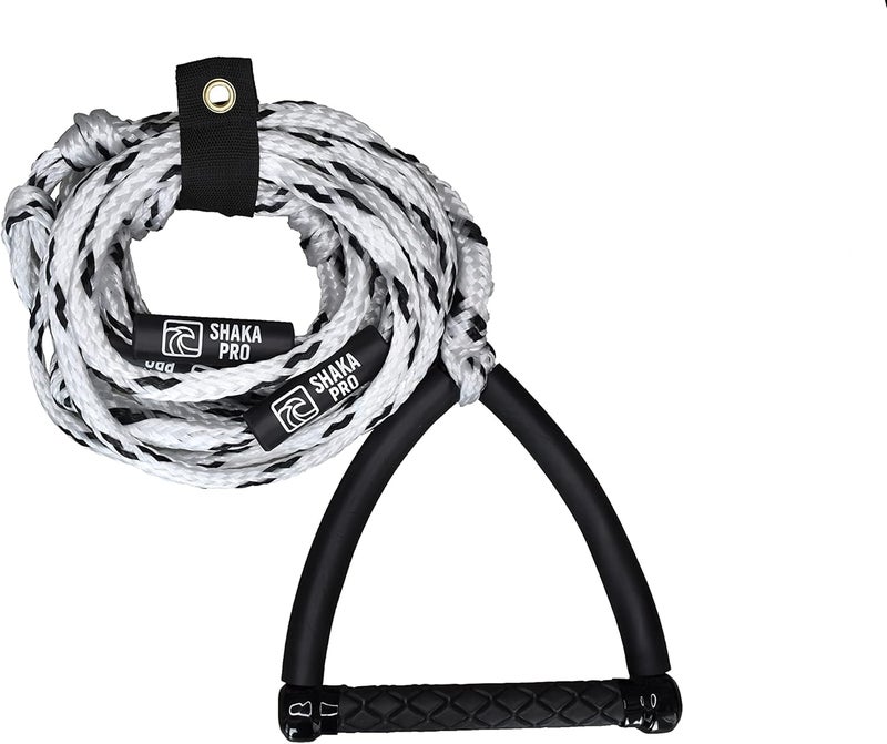 Shaka Pro Wakesurf Rope with Handle - Adjustable 25 Foot Tow Rope with 10" Handle - Image 1